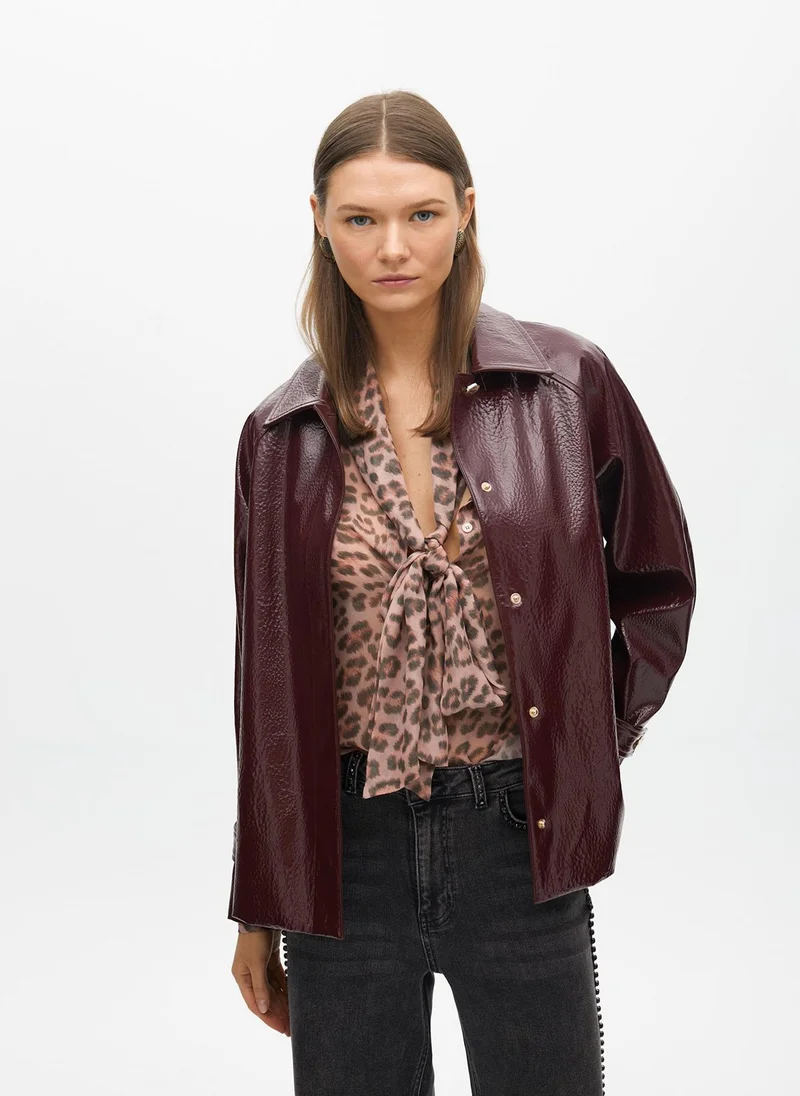 Lola Casademunt Patent Effect Straight Jacket